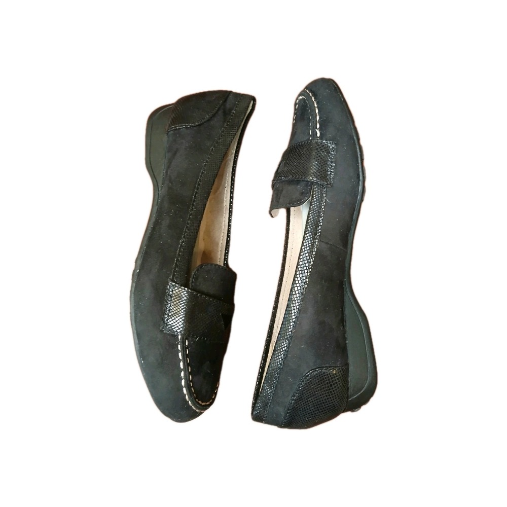 Womens Black Suede Sherpa Slip On Loafers Driving Shoes Size 8 NEW #1171 - Picture 4 of 11